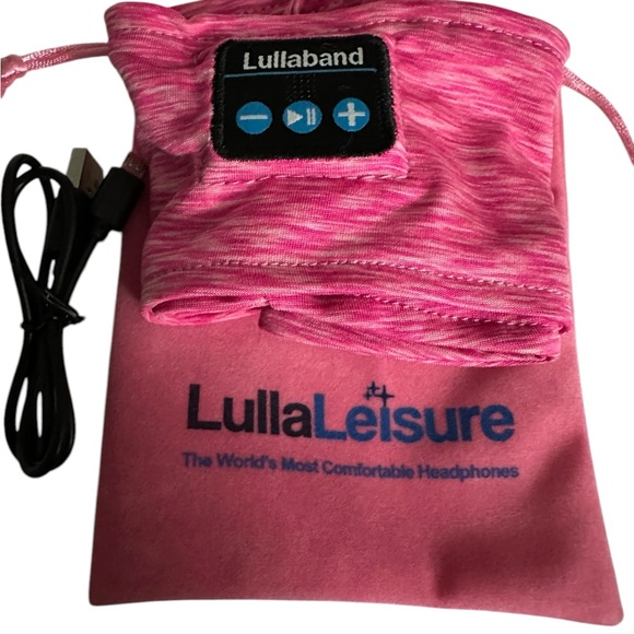 LULLALEISURE LULLABAND Wireless Headband Pink w/ Pouch EUC - Picture 2 of 11